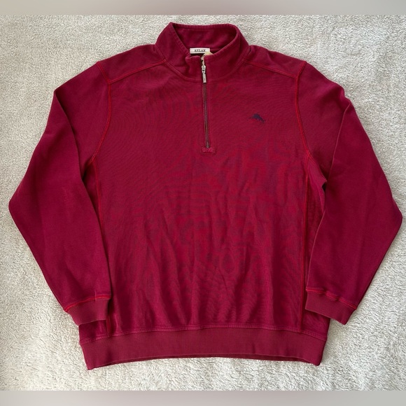 * NWT Tommy Bahama Relax 1/4 Zip Pullover Ribbed Cotton Men's XL extra Large